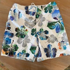 Maui & Sons shorts Hybrid Men Large Floral swim trunks mesh underwear